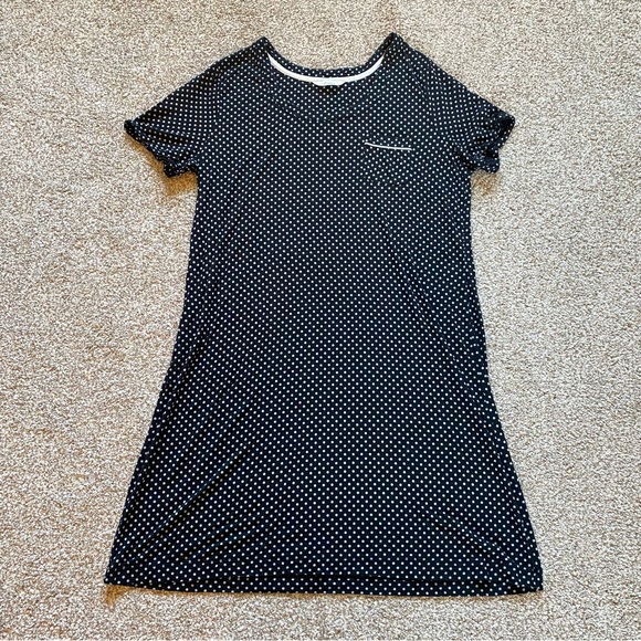 Robe Fille Noble Charm à Pois Noirs Et Blanc - Taille XL, Style Fit & Flare En Coton Pour été